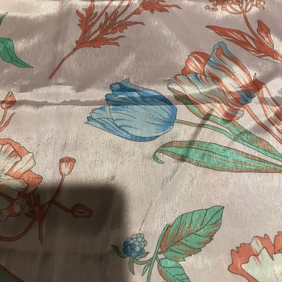 JP Collection Womens Scarf Pink Blue Yellow Italy Square Vintage Estate 34x34. - Picture 2 of 7